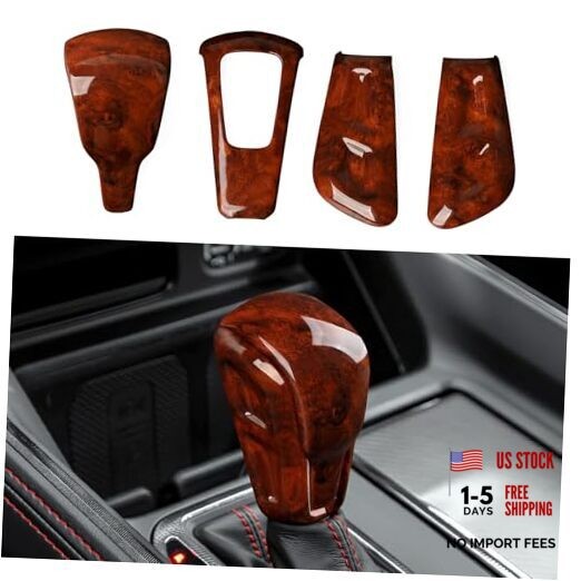 Car Gear Shift Knob Cover Trim Wood Grain Decal Sticker fits for 2019 Gear Knob