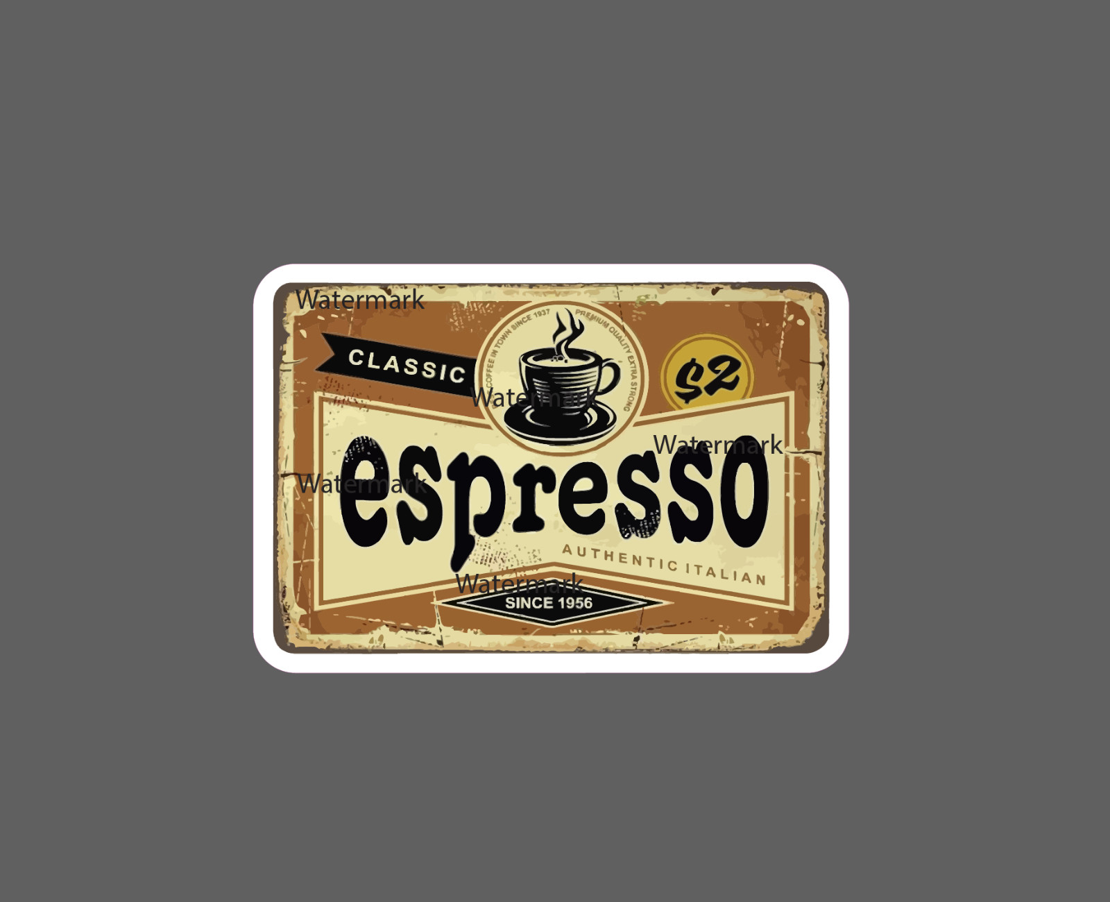 Espresso Sticker Coffee Retro Waterproof