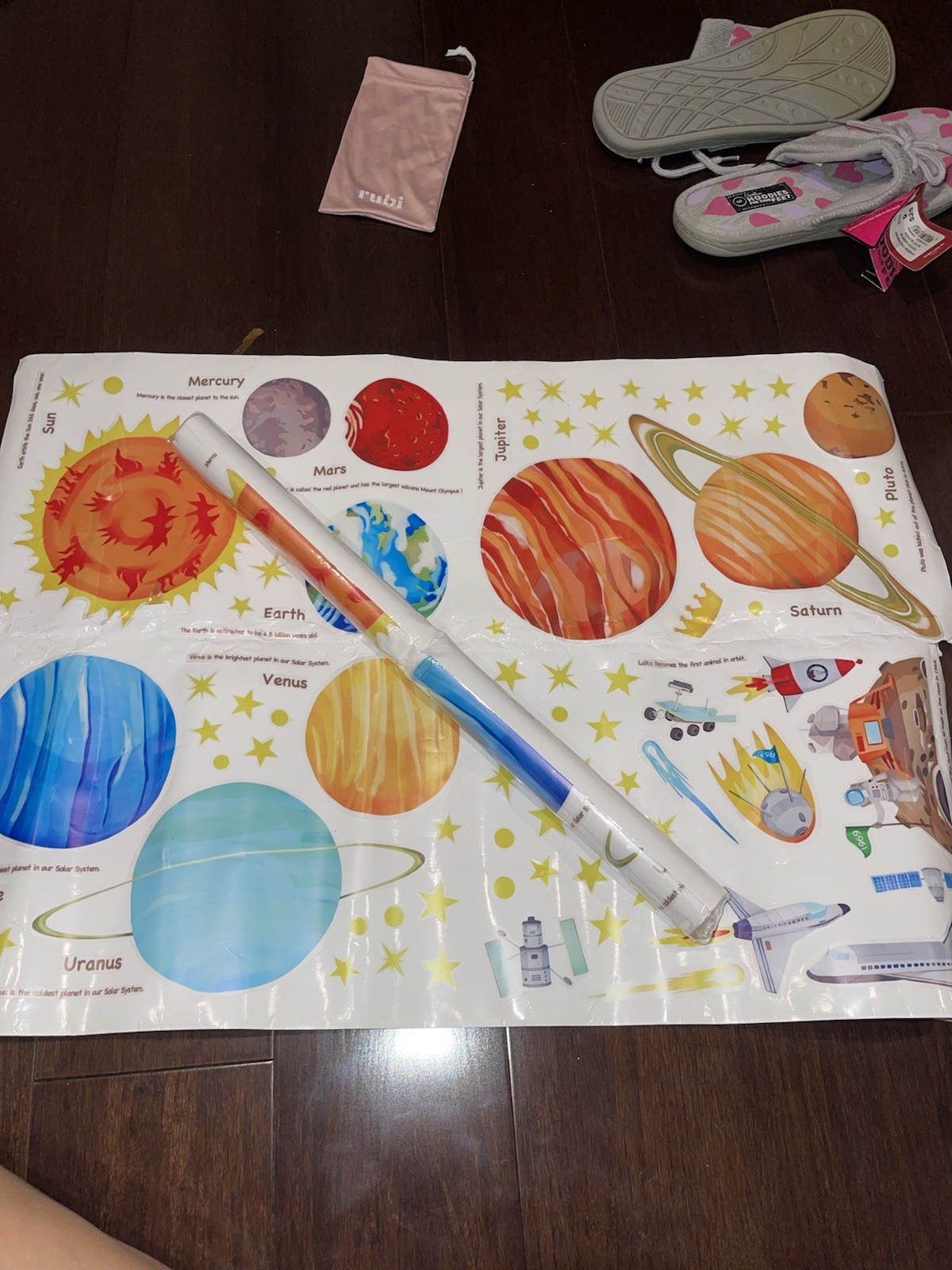 2pcs Solar System Posters Outer Space Poster For Kids Children Boys & Girls