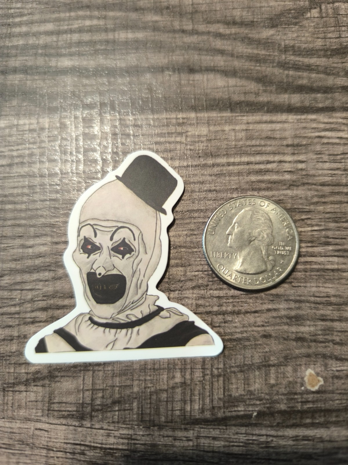 Art The Clown Terrifier Sticker Horror Creepy Scary Halloween Black And White !!