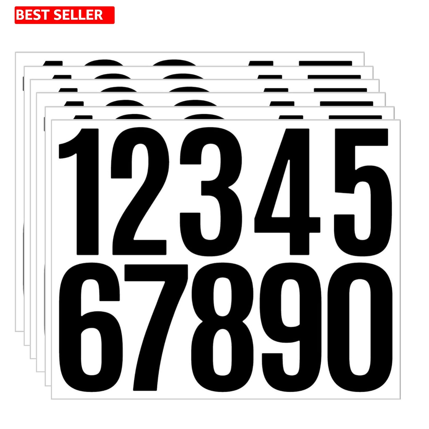 Large 3-Inch Vinyl Number Stickers – 60 Durable Address Labels for All Surfaces