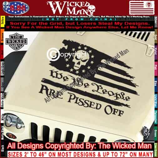 The Wicked Man – We The People Are Pissed Off Flag Stars Left Decal Sticker