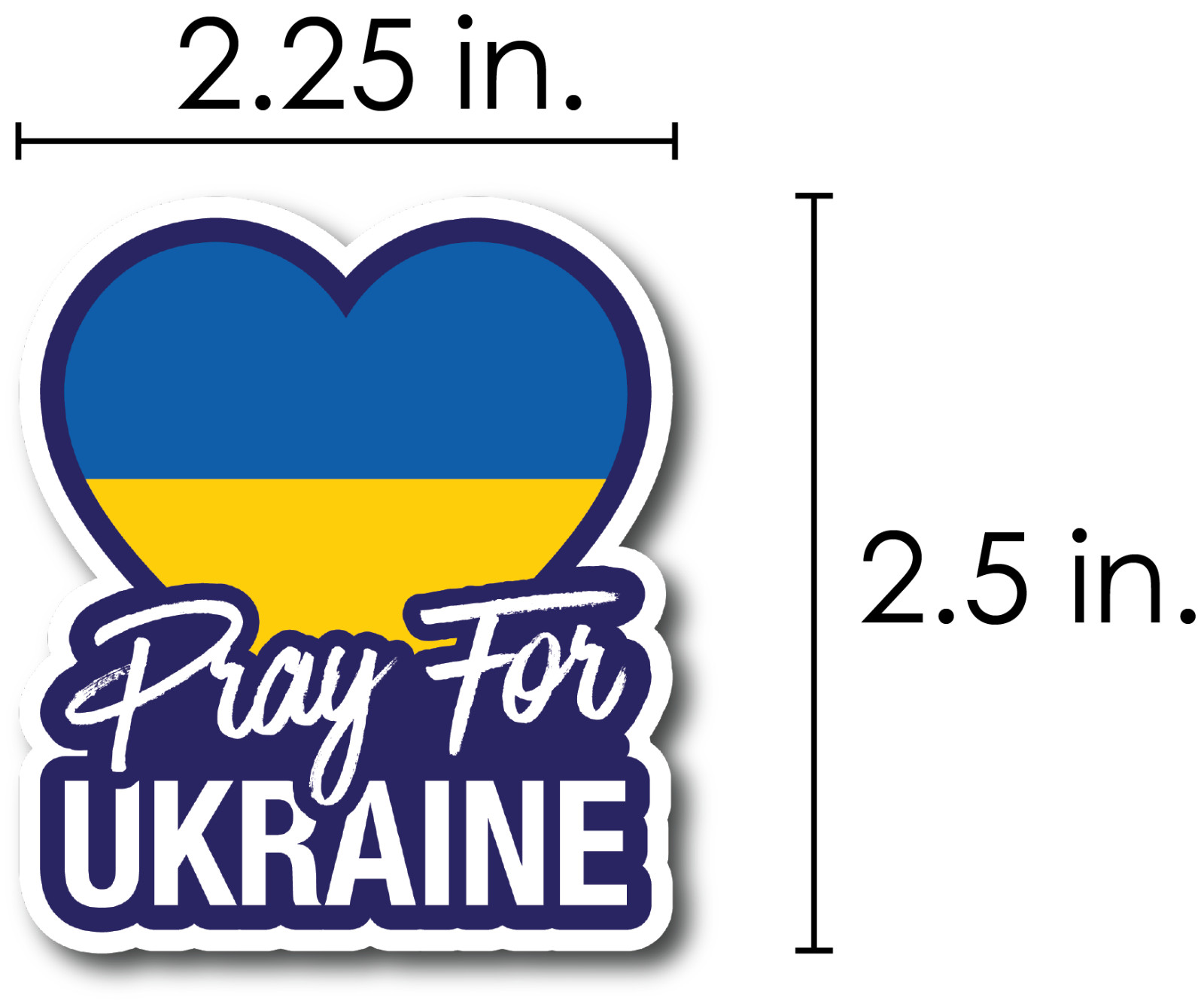 UKRAINE Flag Heart Sticker Decal Vinyl Laptop cell phone Car Window Ukrainian