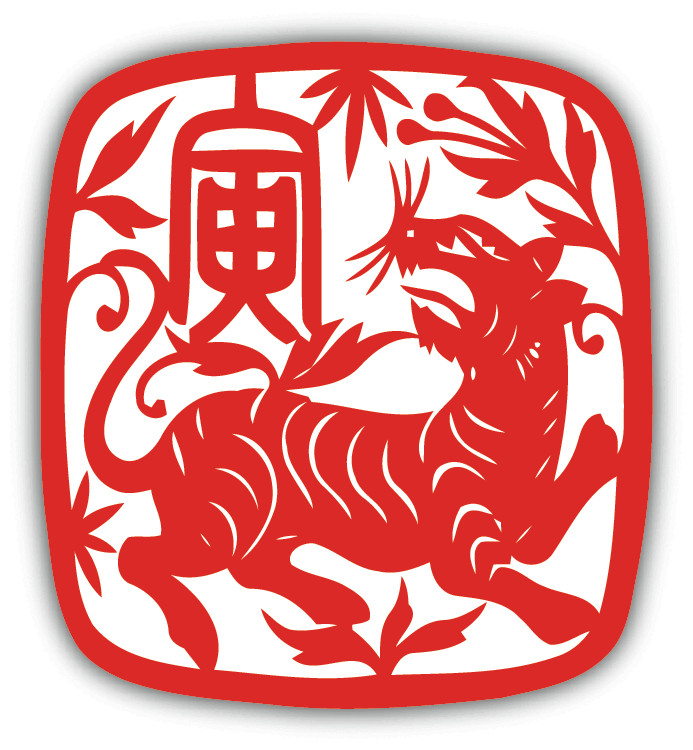 Chinese Zodiac Tiger Sign Car Bumper Sticker Decal