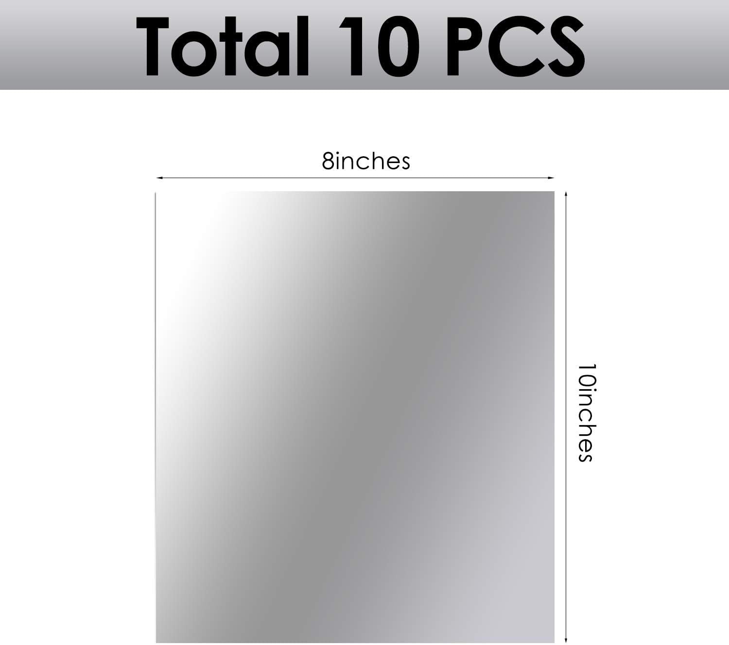 10-Piece Self Adhesive Mirror Sheets for Wall Decor, Flexible and Frameless