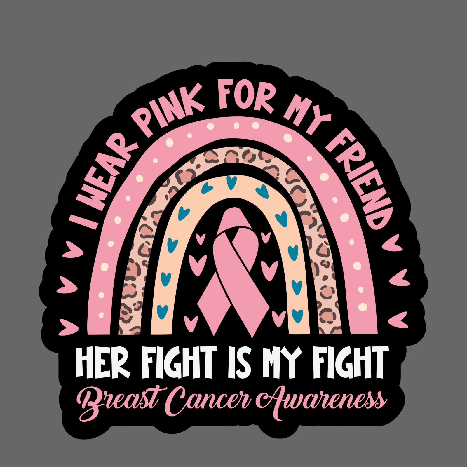 Breast cancer sticker vinyl decal pink ribbon rainbow survivor support