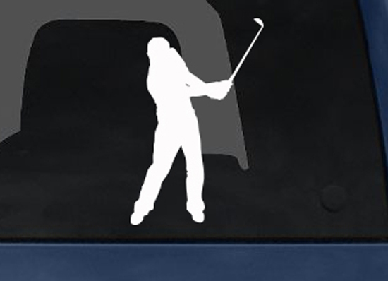Sport Silhouette – Golf Golfer Detail Swinging Version 1- Car Tablet Vinyl Decal