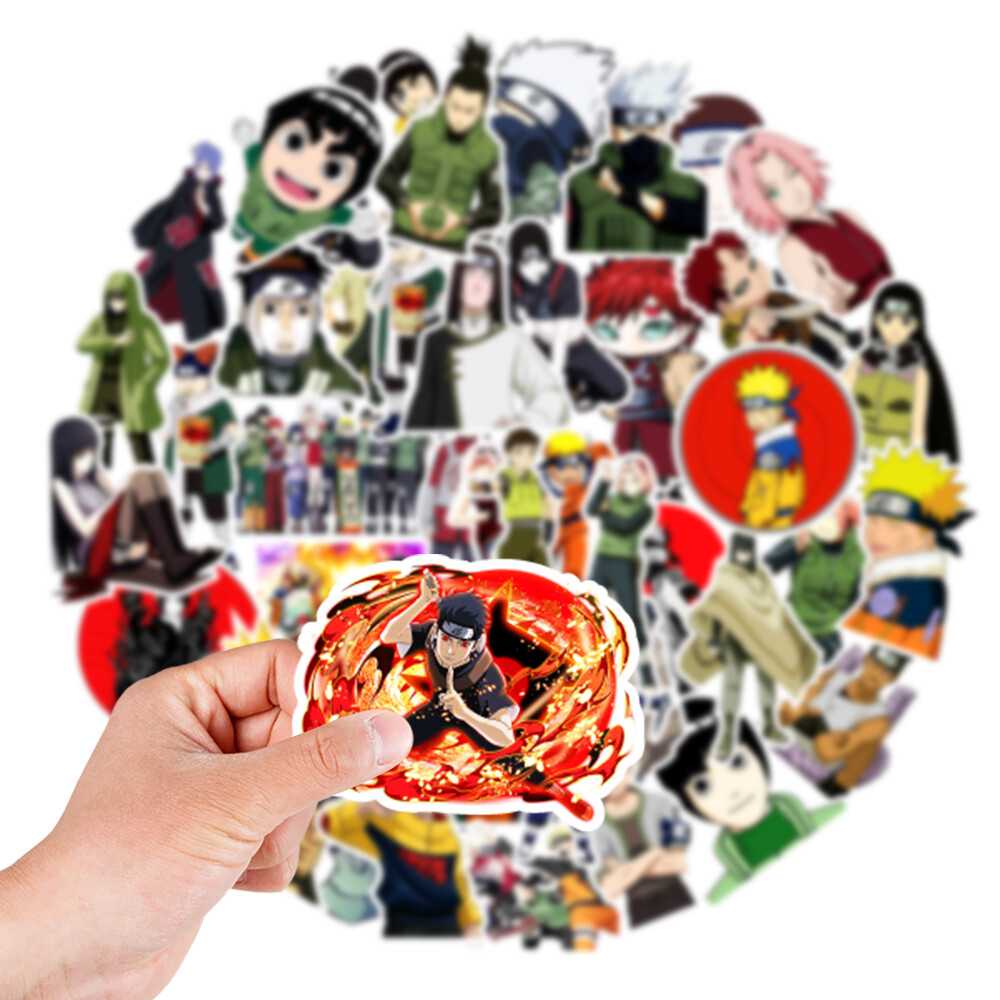 50 Pcs Stickers Naruto Uzumaki Anime Skateboard Luggage Phone Laptop Car Vinyl