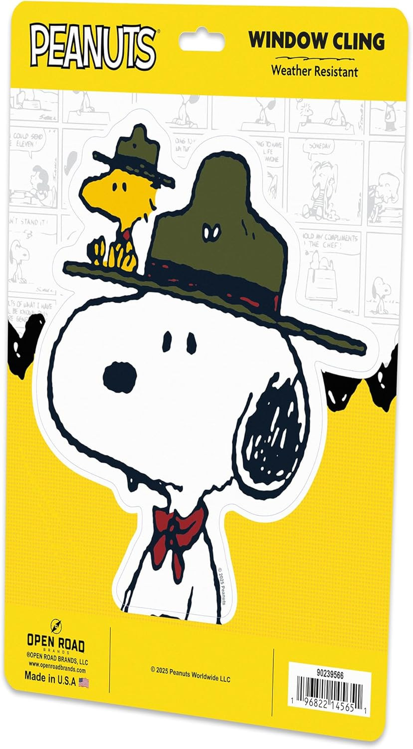 Peanuts Camp Snoopy Adhesive Vinyl Decal – Fun Snoopy and Woodstock Sticker for