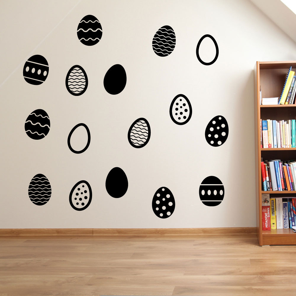 Easter Eggs Display Vinyl Window & Wall Decals Stickers Spring Decorations A145