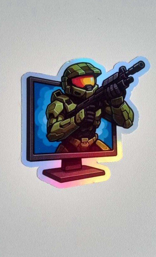 Halo Master Chief Holographic Waterproof Vinyl 3inch Sticker