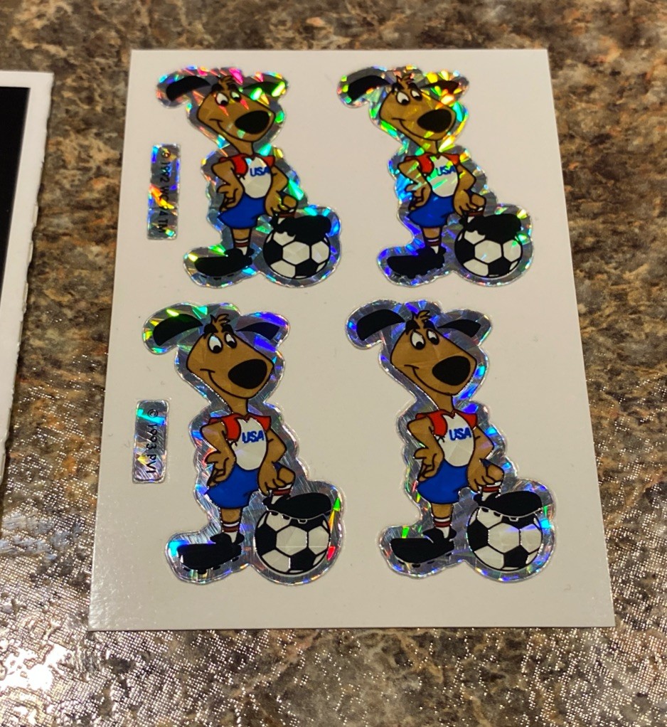 1994 World Cup Soccer USA dog U-Seal-It Vending Prismatic Prism Sticker Decal