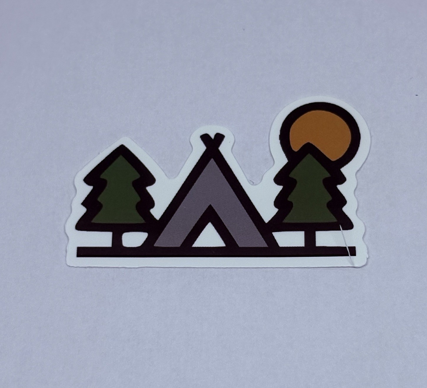 Outdoors Camping Sticker Tipi Tent Trees Sunset Travel Decal Vinyl Souvenir Tc9