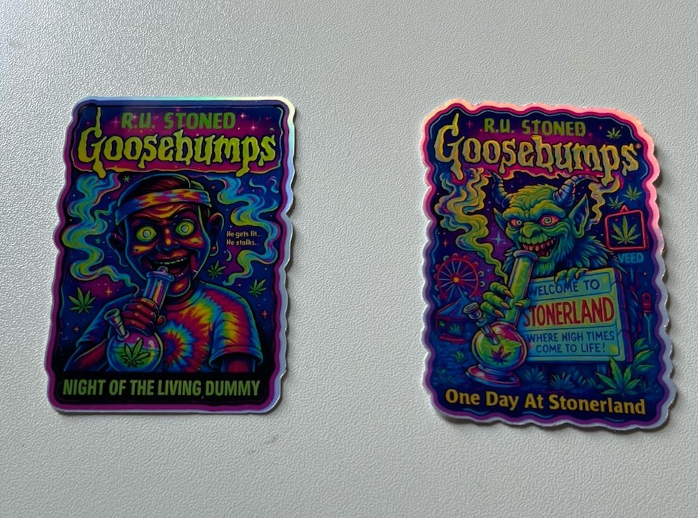 Goosebumps Stoner 2.5 Inch Holographic Sticker Set Of 2