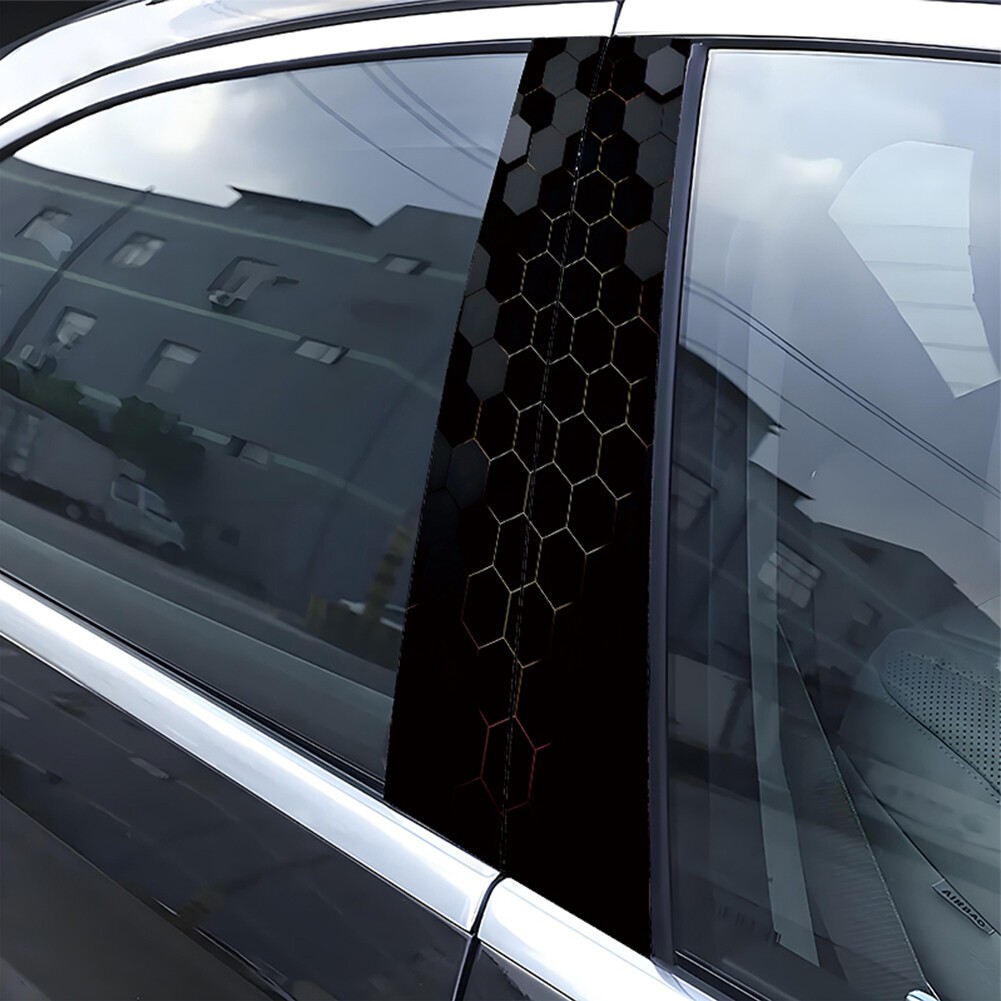 2pcs Car Stickers Sun Protection Scratch Cover for B-Pillar Door Pillar Stickers