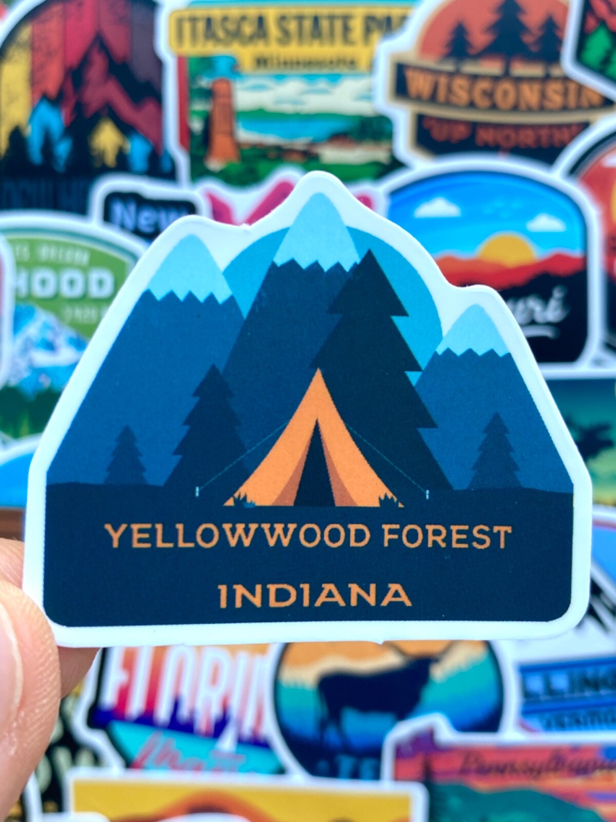 5-50 pcs State Stickers, USA Parks Travel Landmark Car Phone Laptop Vinyl Decals
