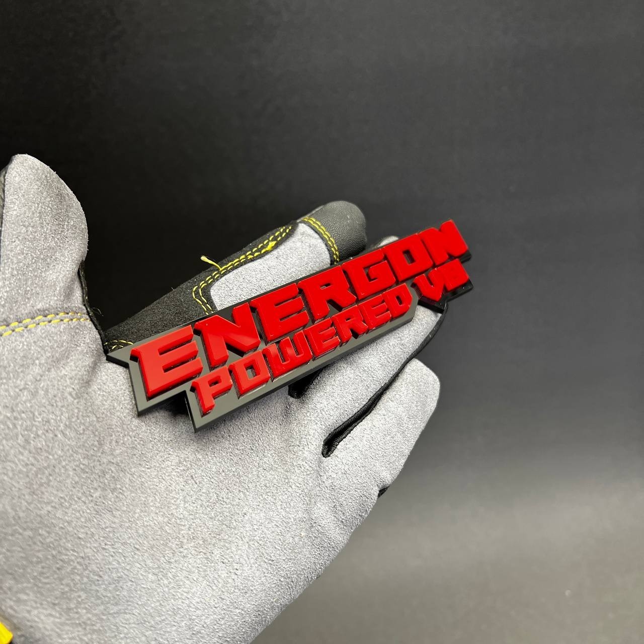 1x ENERGON POWERED V8 Custom Text 3D Acrylic Car Emblem Badge Multicolor Decal