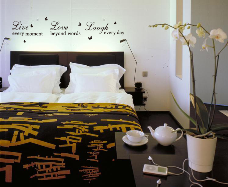 Live Love Laugh Quotes & Butterflies Art Vinyl Sticker, Wall Decal- HIGH QUALITY