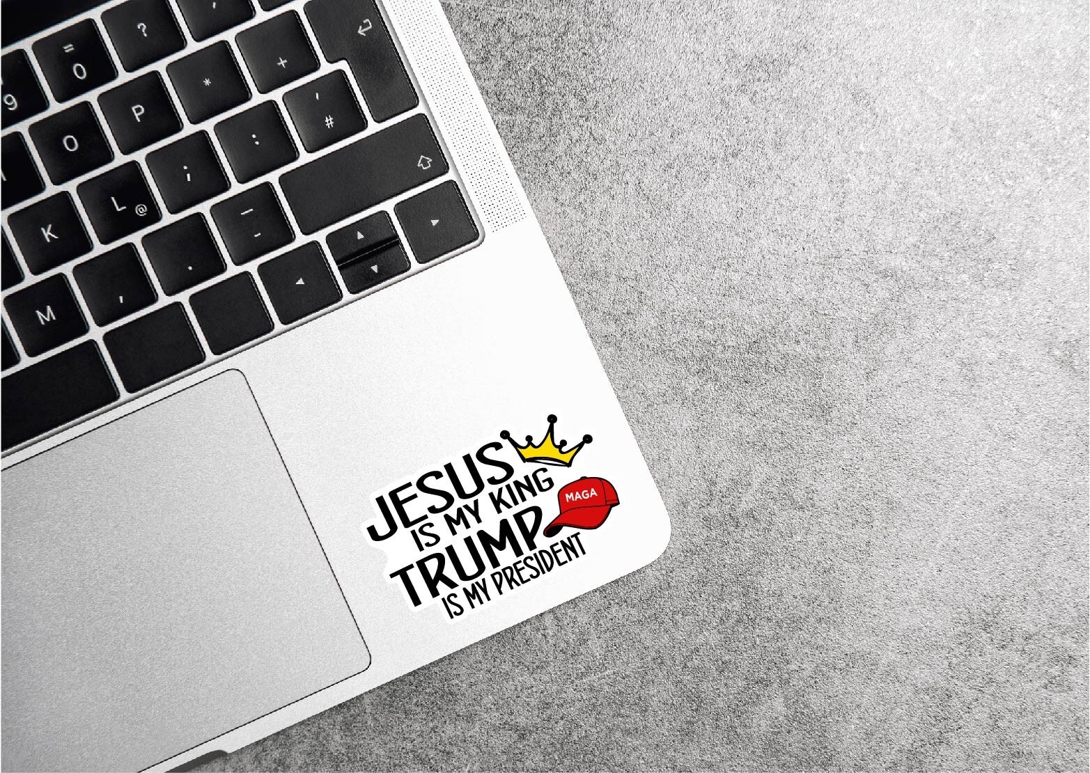 Jesus Is My King Trump President Decal Sticker Crown Red Hat MAGA Political USA