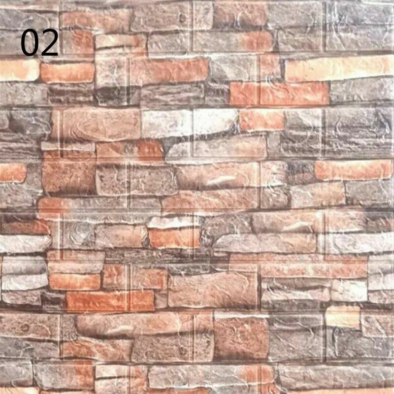 10x 3D Foam Panel Wallpaper Tile Brick Wall Sticker Self-adhesive Home DIY Decor
