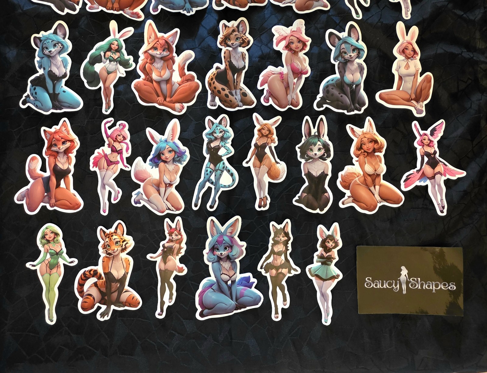 Saucy Shapes Furry Anime Girl 51 Vinyl Decals Waifu Ecchi Sexy Adult NEW