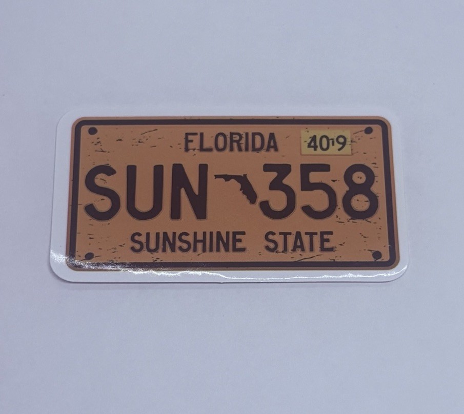 Florida Novelty License Plate Sticker Sun State Art Decal Vinyl Souvenir Tc6