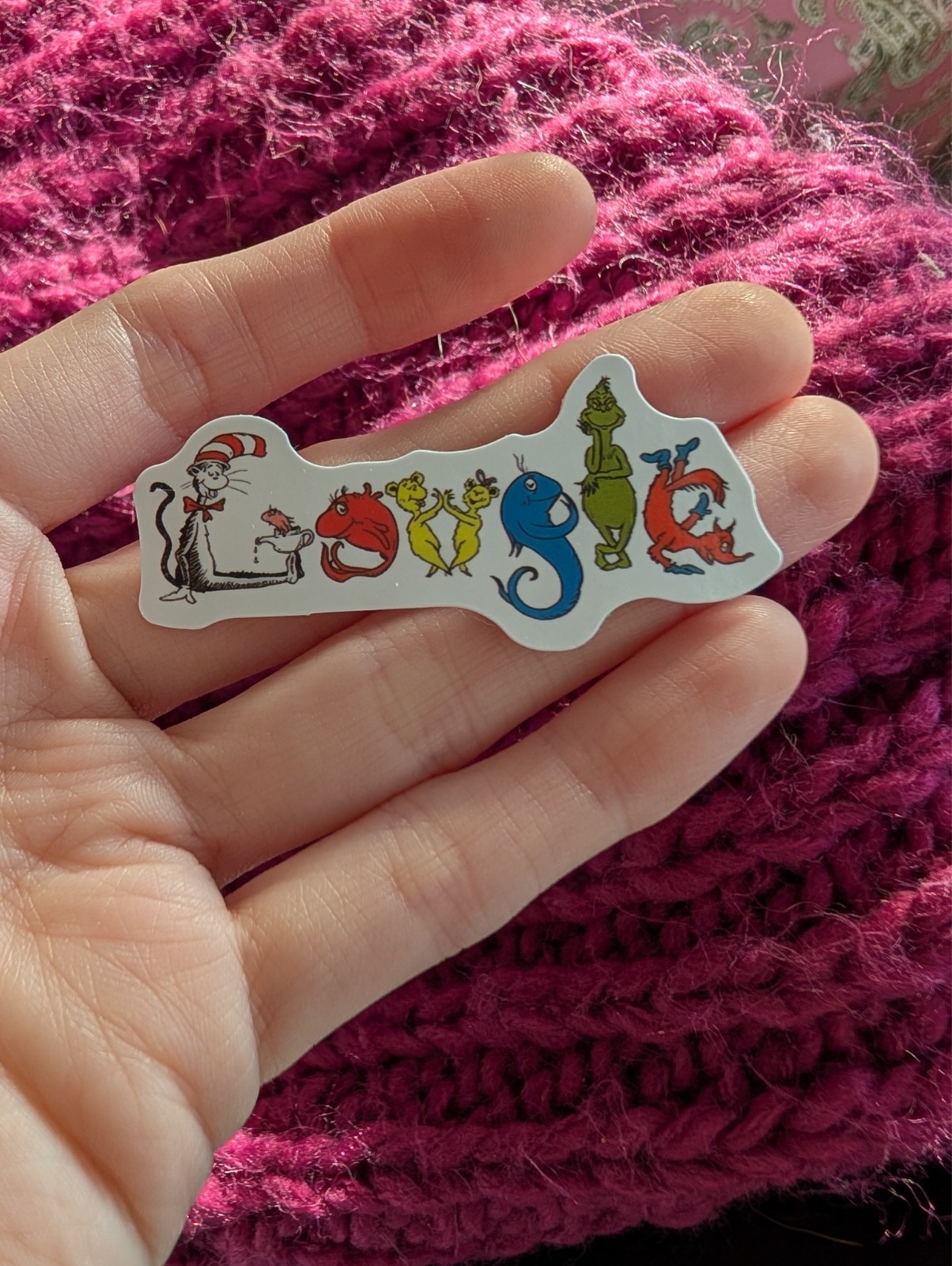 Dr. Seuss Sticker, cat in hat, Grinch, fox in sox