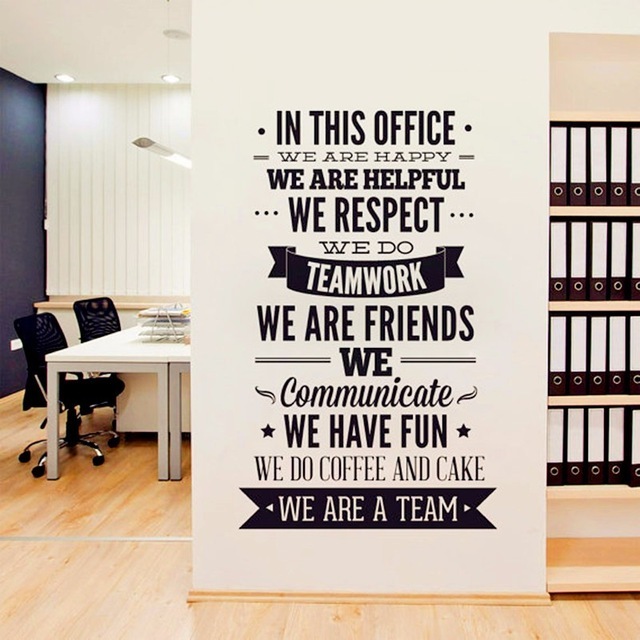 OFFICE RULES "WE ARE A TEAM" Removable Wall Decal Vinyl Quote Stickers Decor 60"