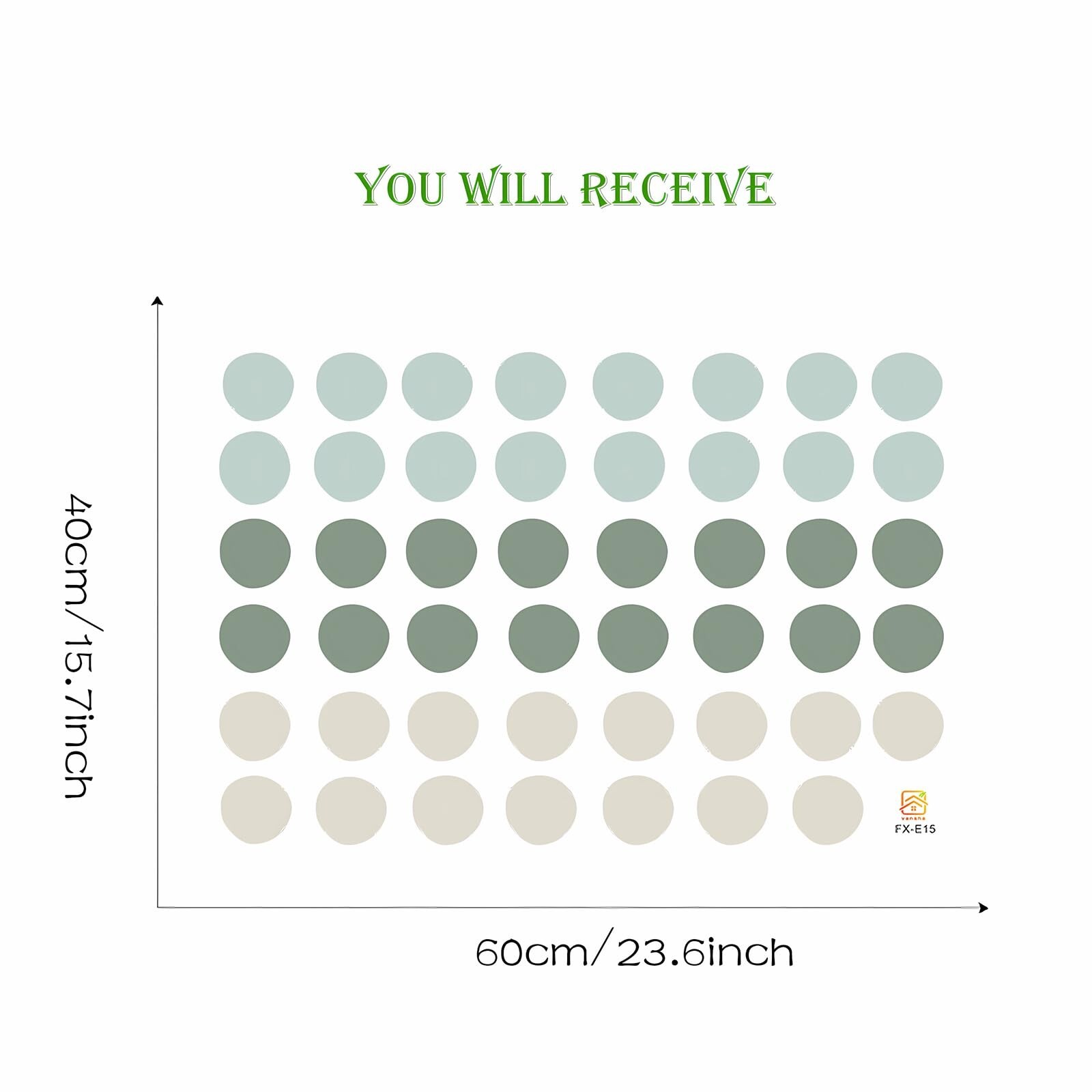 Gray Light Green Light Brown Polka Dot Wall Stickers, sacinora DIY Circle Wal…