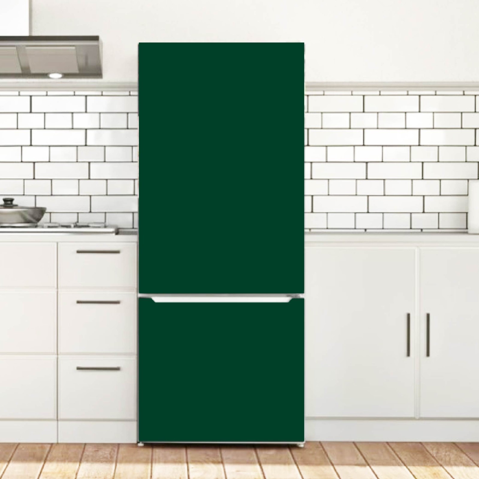 Elegant Green Solid Color Refrigerator Vinyl Skin Cover