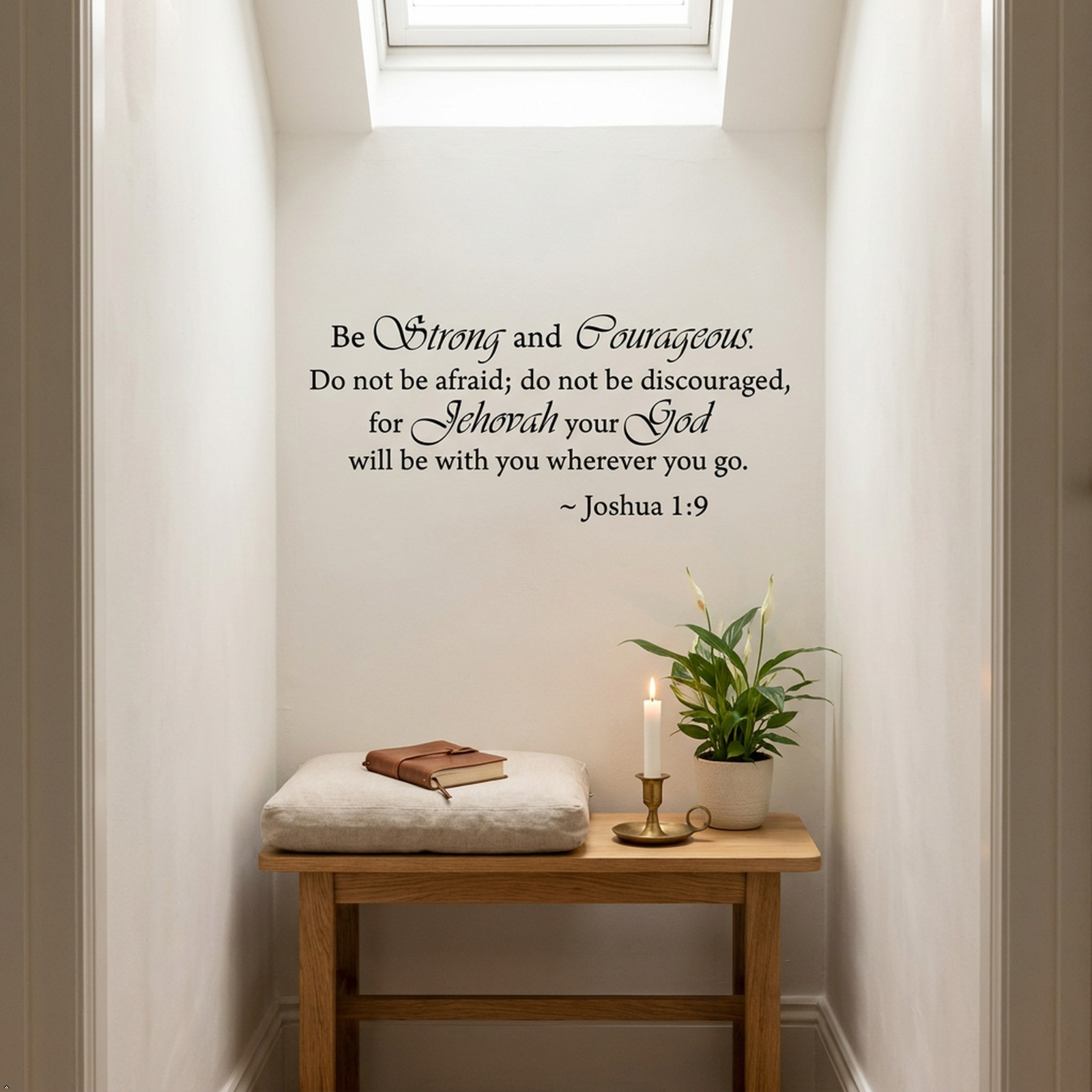 Be Strong and Courageous Joshua 1:9 Religious Wall Quotes Arts Bible Verse Vinyl