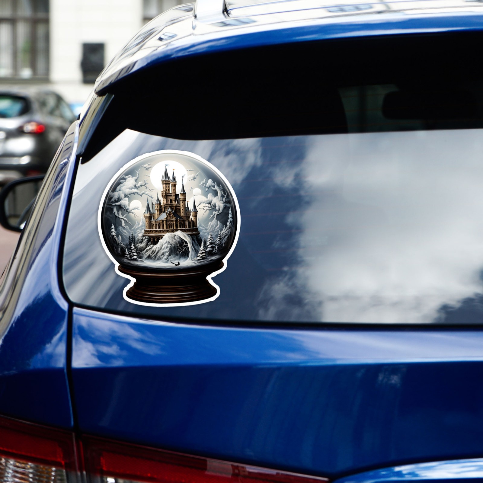 Moonlit Castle Crystal Ball – Vinyl Decal Sticker – Car Window Laptop – #1977
