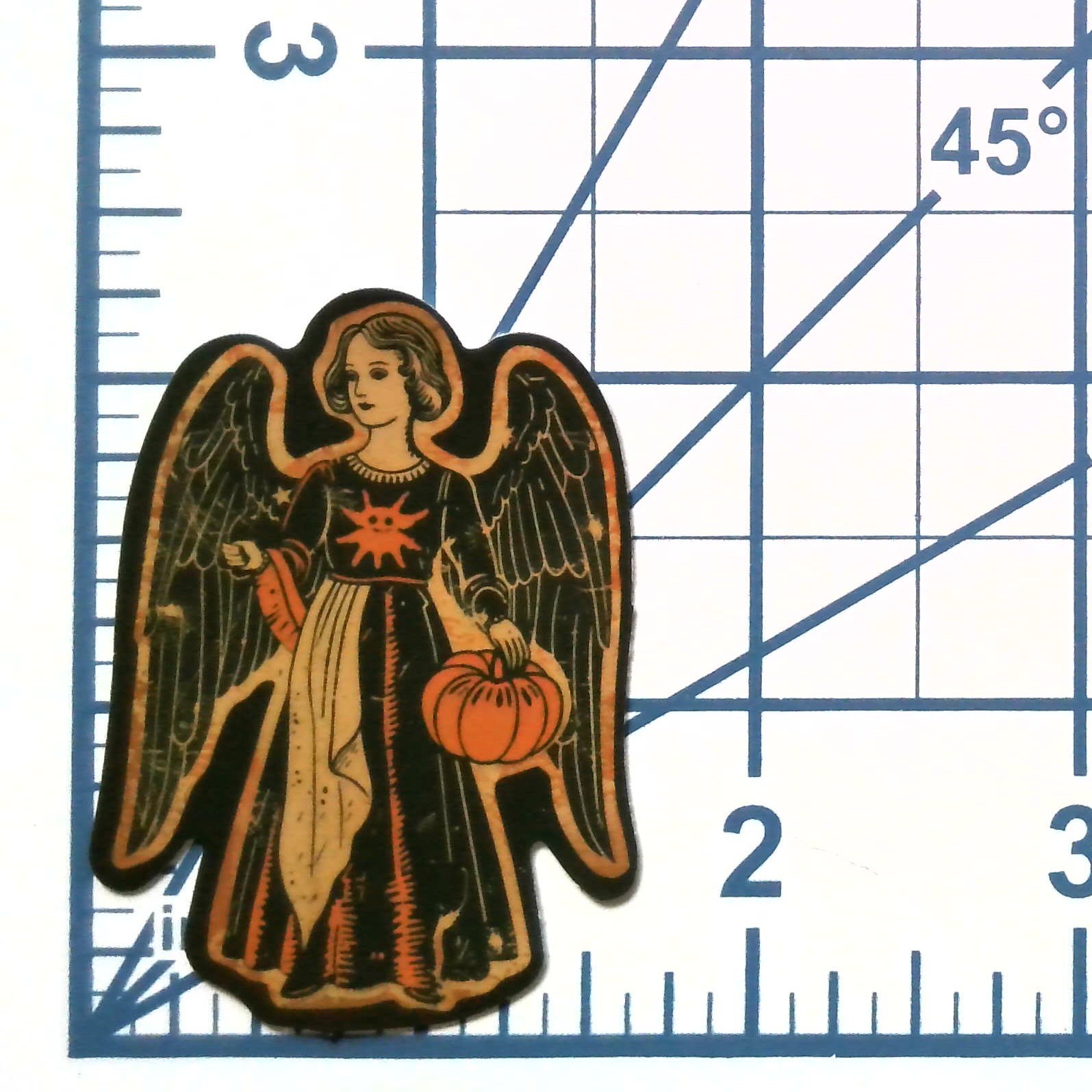 Halloween Angel Vinyl Sticker Die Cut Pumpkin Decal for Scrapbooking Journal