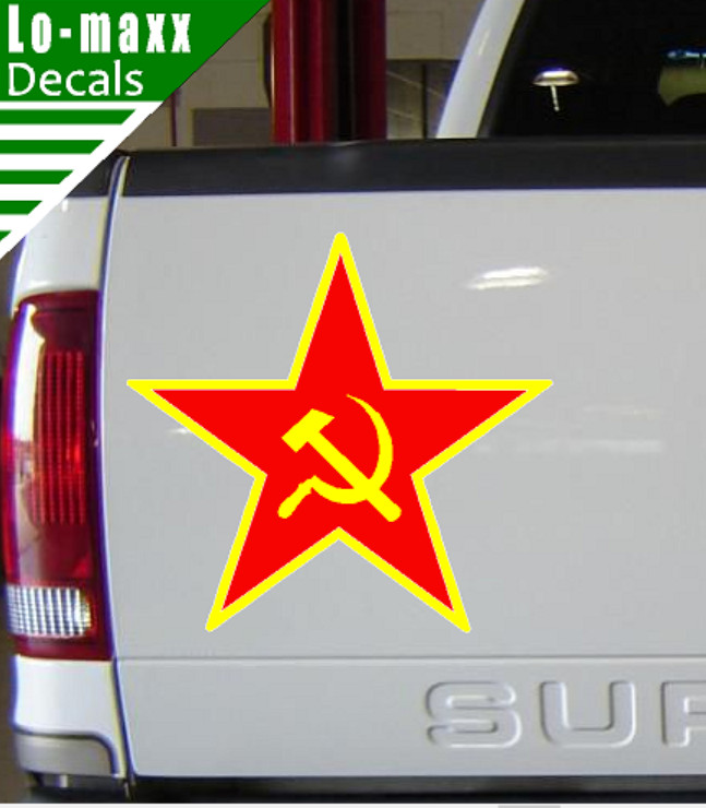 Soviet Union CCCP Hammer & Sickle Star Superior Quality Printed Vinyl Sticker