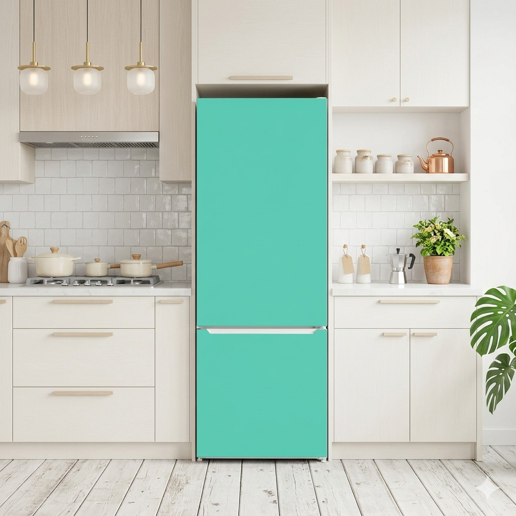 Mint Color Refrigerator Door Cover Solid Color Vinyl Wrap