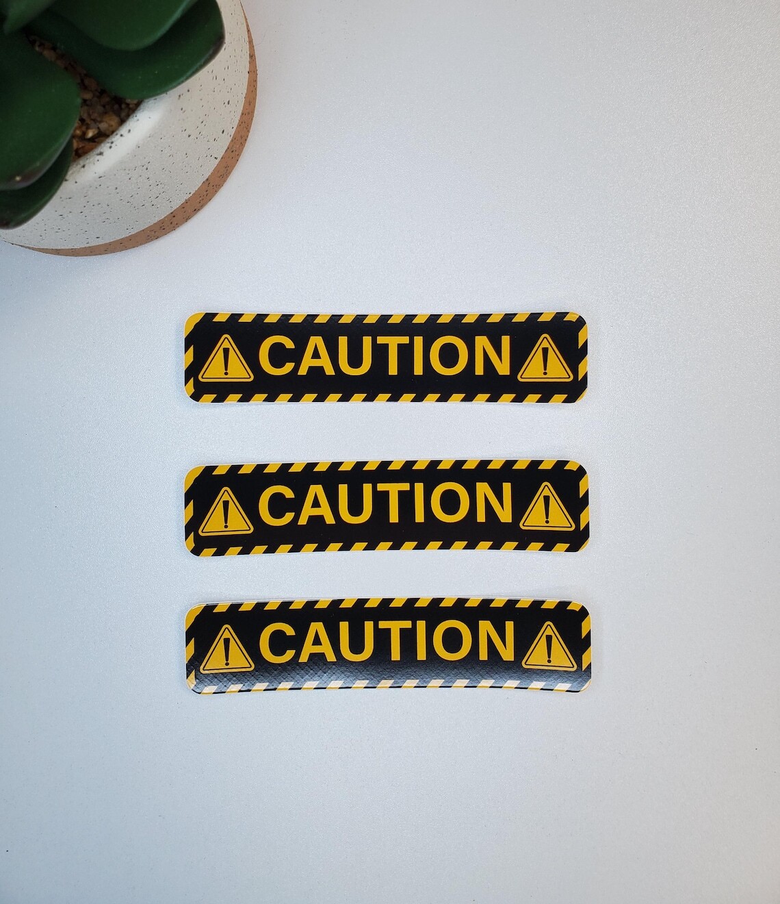 Caution Vinyl Sticker | Die Cut, Glossy, Vinyl | Warning Stickers | Style A