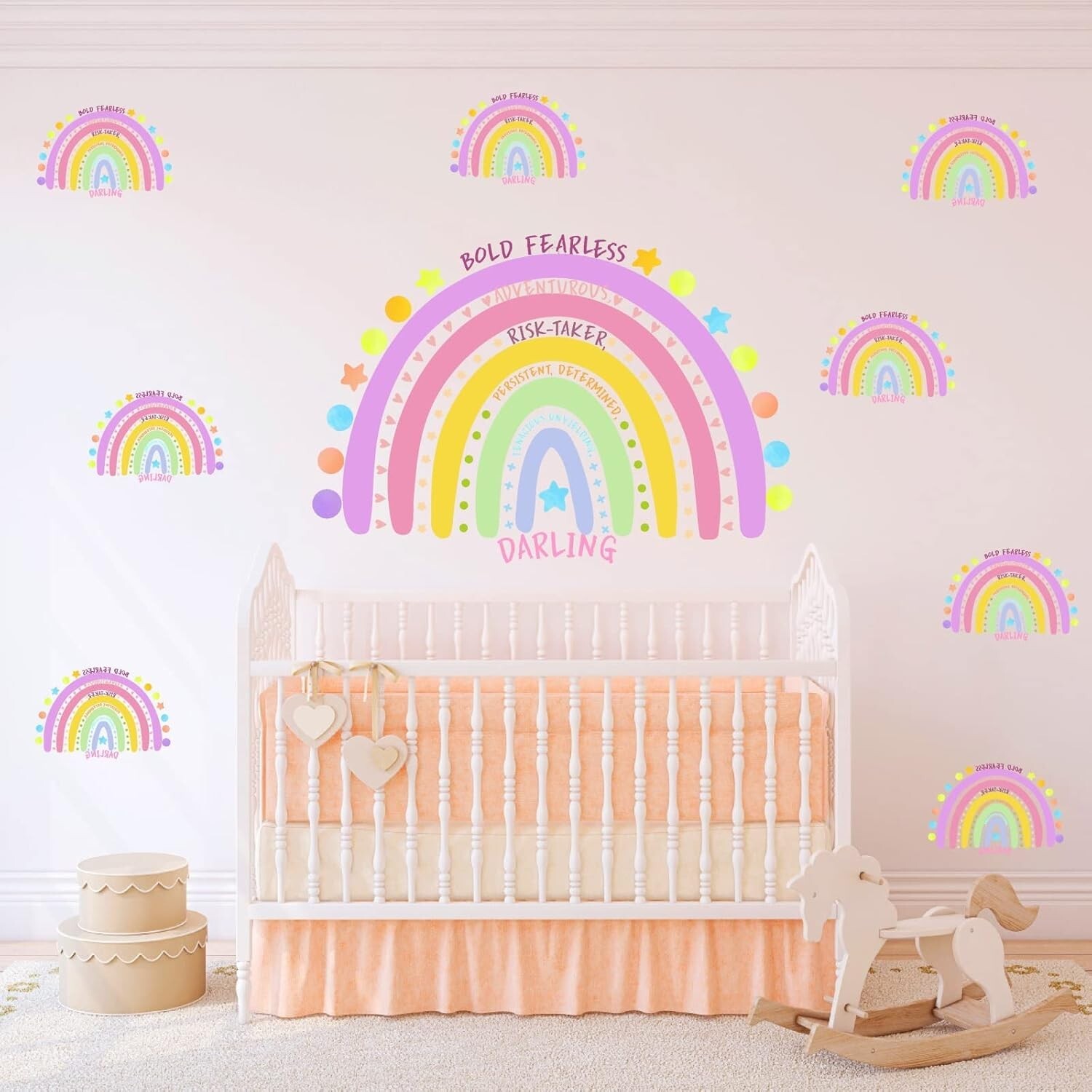 Large Rainbow Inspirational Wall Decal Quote – Positive Colorful Peel & Stick