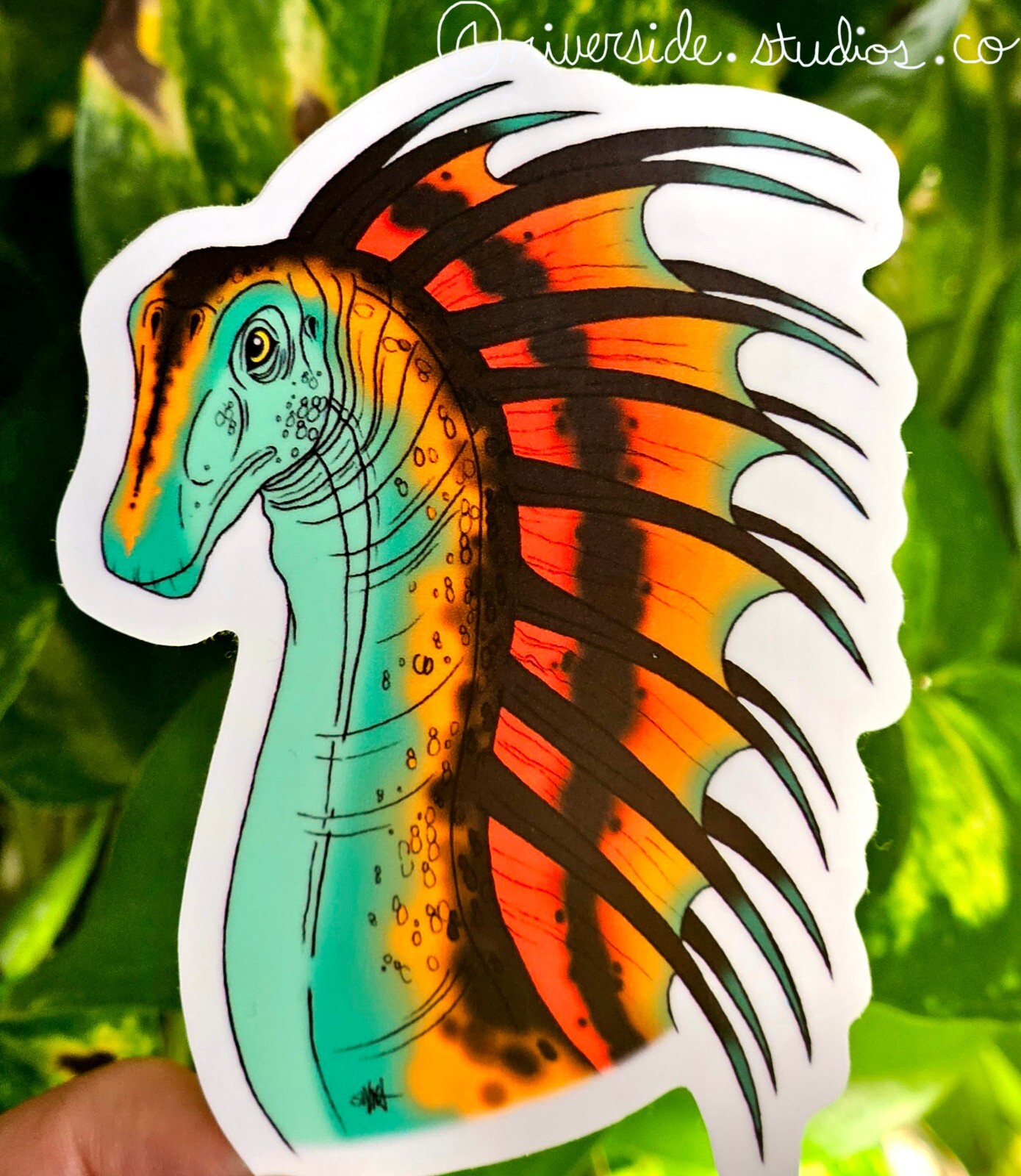 Amargasaurus Vinyl Sticker 3" Original Paleoart Dinosaur Jurassic Park