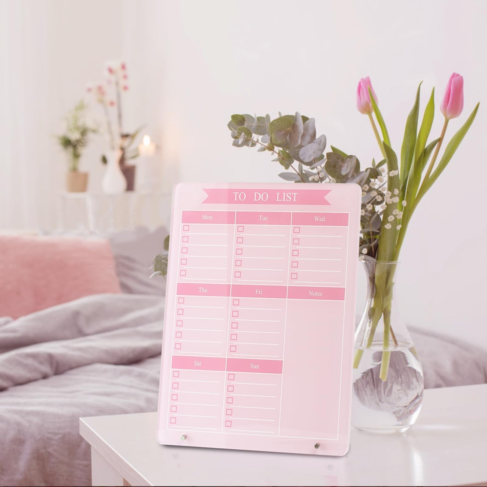Weekly Planner Dry Erase Board for Desk,10"x12",Acrylic Desk Calendar to Do…