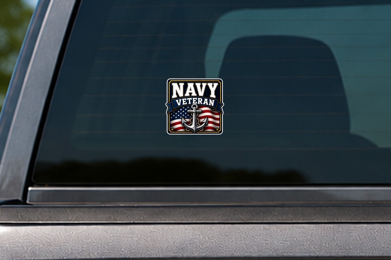 Navy Veteran Anchor Decal Sticker Set of 2 Weather Res. Car Laptop Window