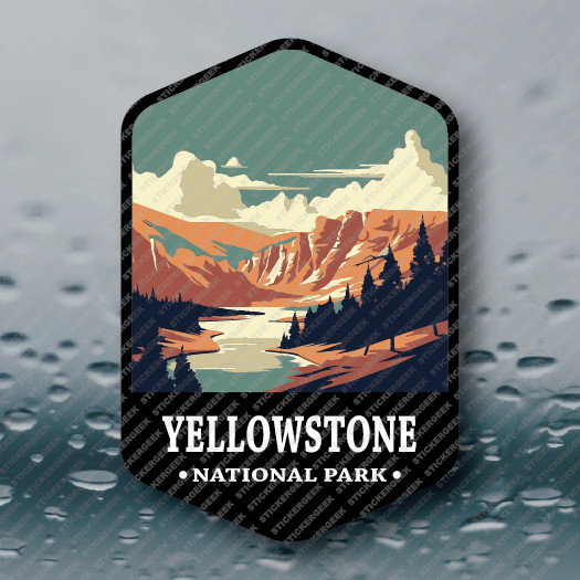 US National Park YELLOWSTONE WYOMING MONTANA IDAHO Outdoors Hiking Sticker