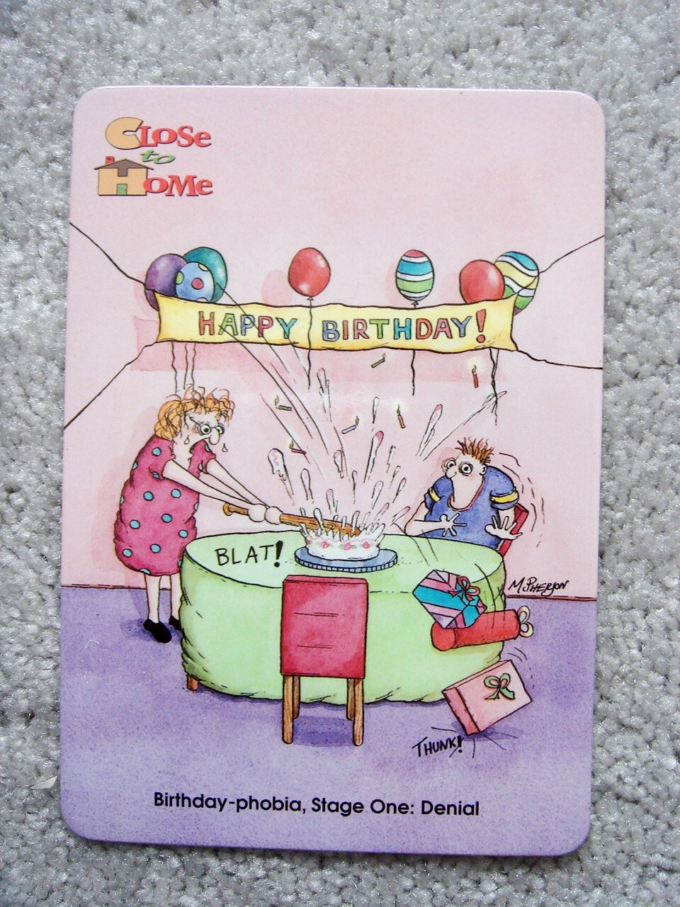 7 Magnet – 1995 Favorite Funnies 5” x 3.5” Greeting Card, Garfield, Vtg Rare