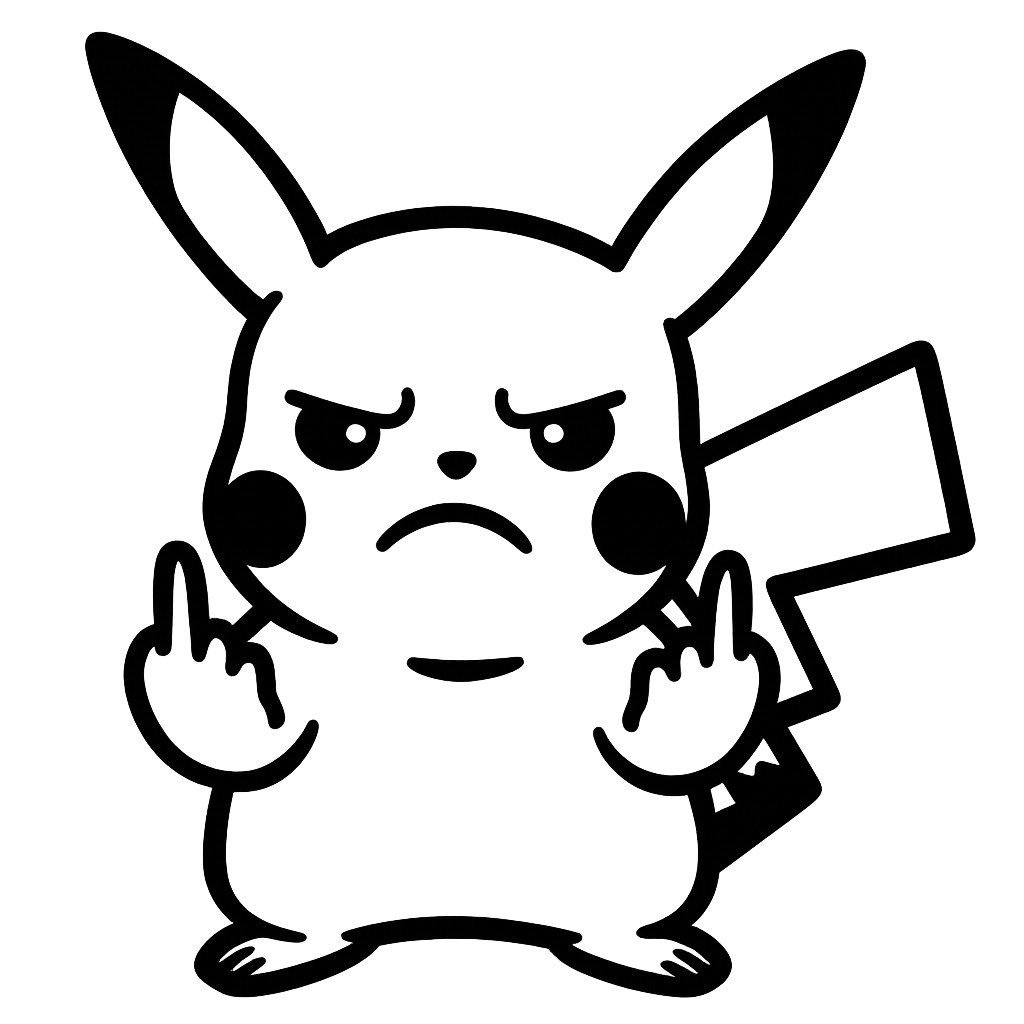 Pikachu Middle Fingers Decal