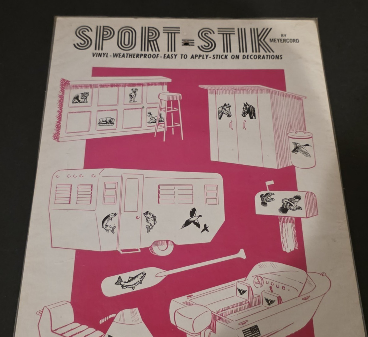 1960's-70's SPORT STIK Original Vinyl Sticker-Decal-UNUSED-Great Display-NOS
