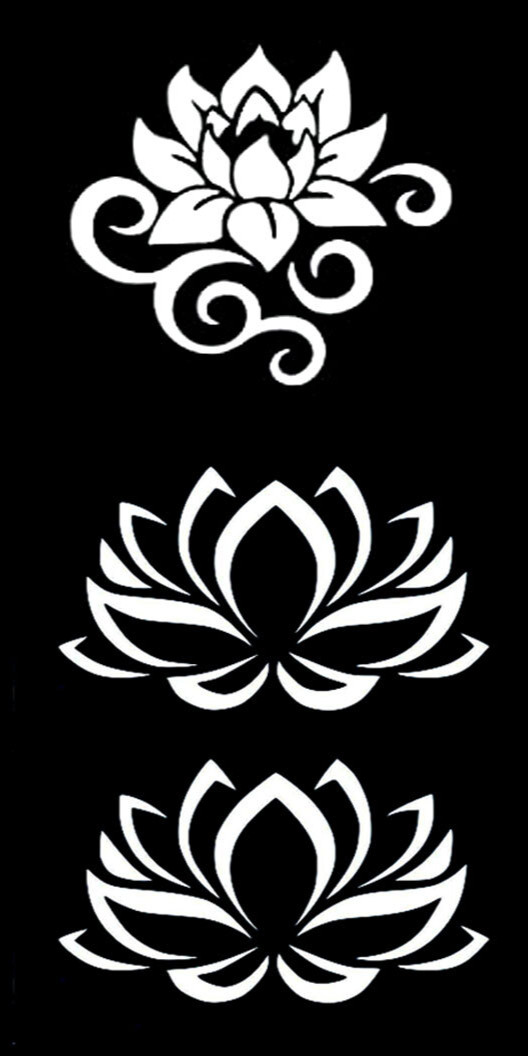 3 Pack Lotus Flowers Color Options Vinyl Decal Car Window Laptop Tablet Notebook