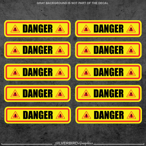 10x Danger sticker decals / industry / warehouse / caution / warning / vinyl 3M