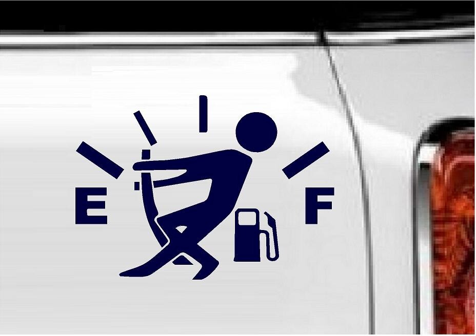 Empty Gas Tank – Vinyl Decal Home Décor 7" x 5"
