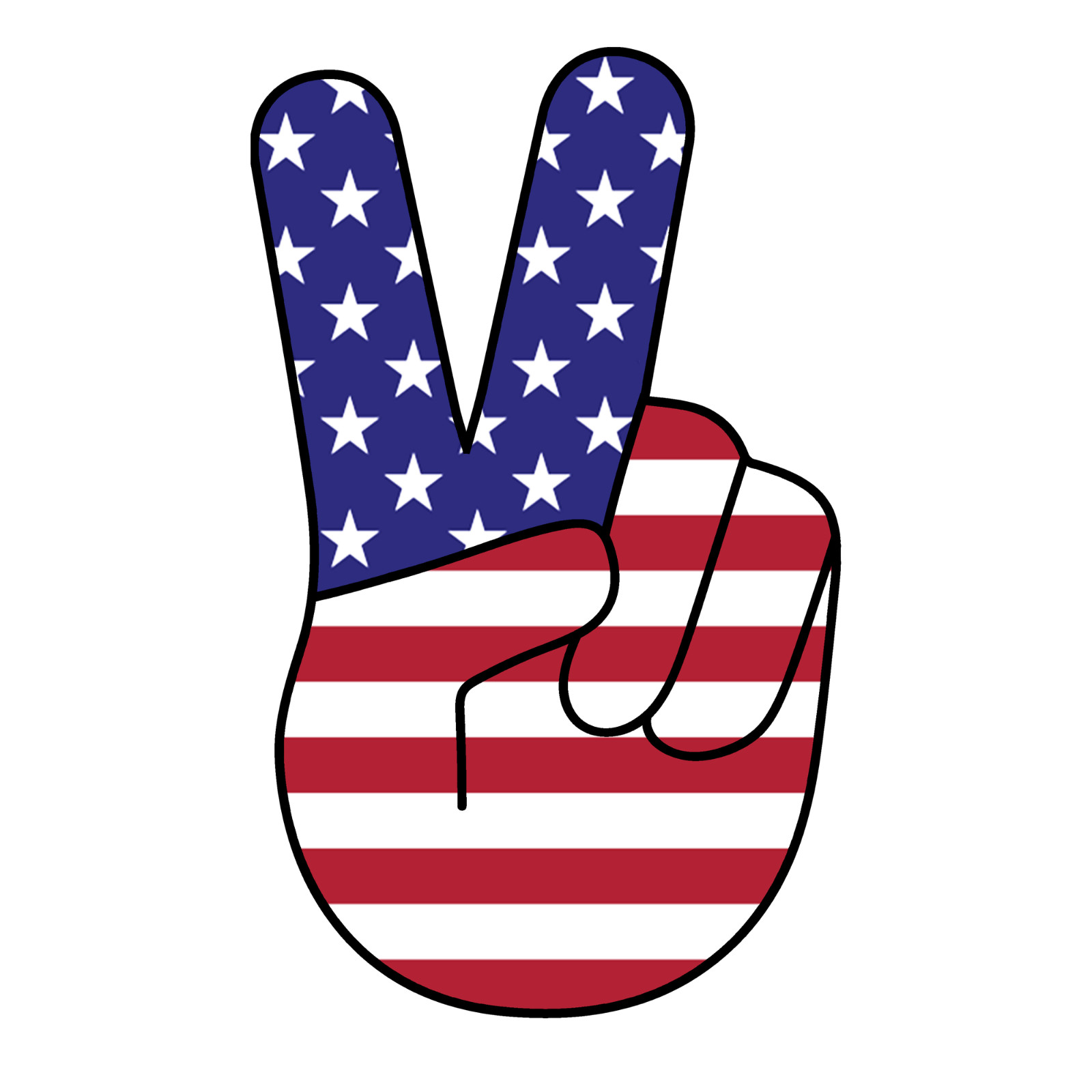 United States of America Peace Sign With Hand Flag Sticker 3 Inch Laptop Decal