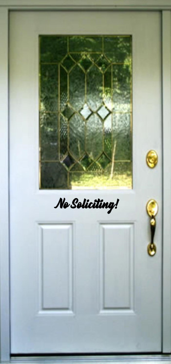 NO SOLICITING – VINYL DECAL STICKER SIGN DOOR WINDOW WALL BUSINESS HOME SECURITY