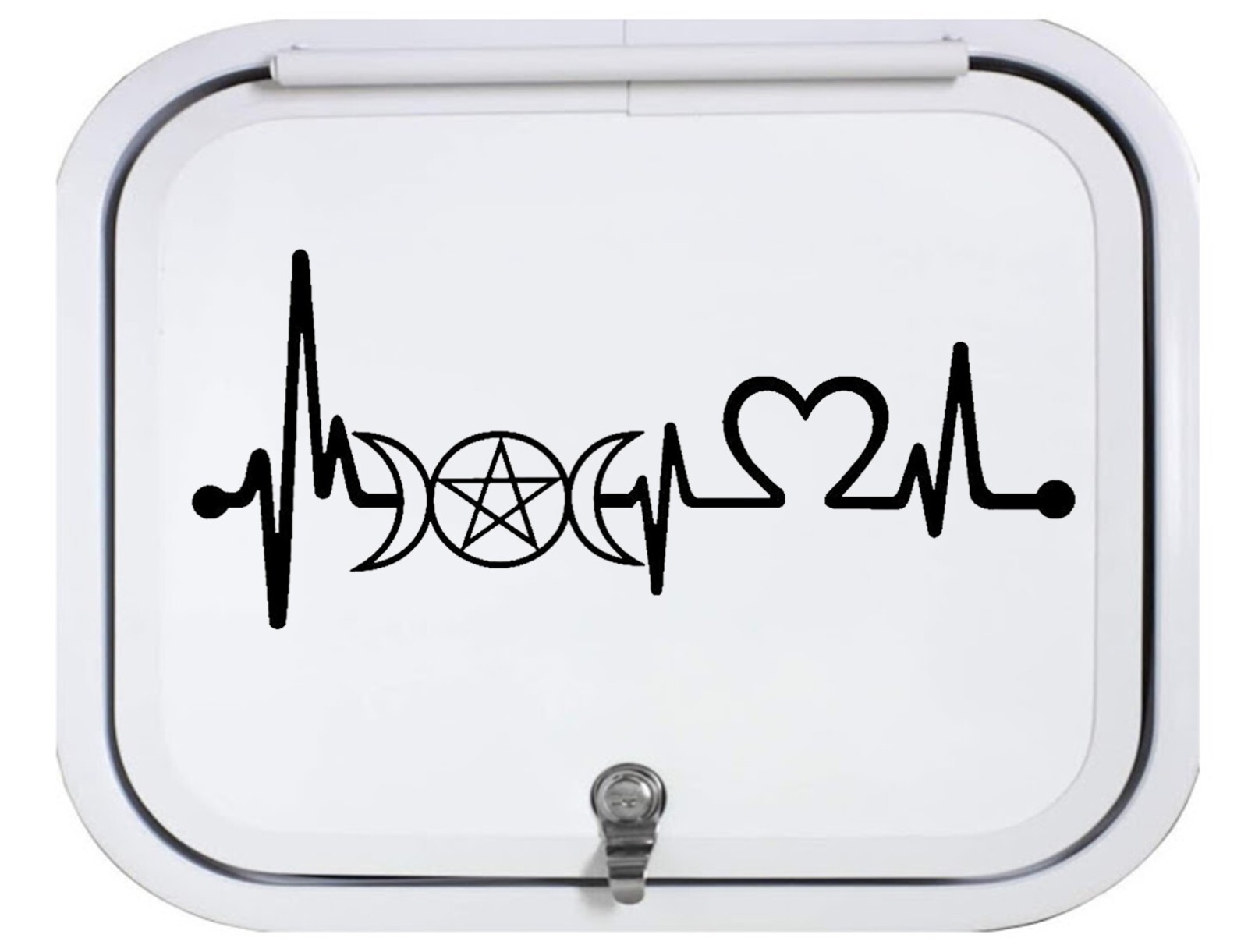 Greek Triple Goddess Pagan Wiccan Heartbeat Decal Sticker Choose Color K1126